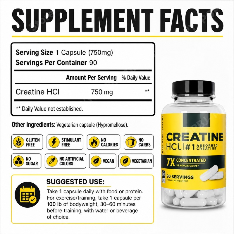 Kreatyna HCl 750mg 90 kapsułek – Nutrition In Fitness recenzja i cena