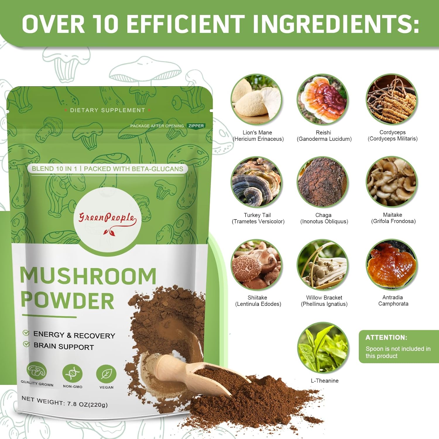 GREENPEOPLE 10-w-1 Suplement d – Lion Mane Mushroom recenzja i cena