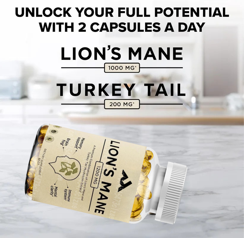 Kapsułki z Grzybem Lewiej Grzy – Lion Mane Mushroom recenzja i cena